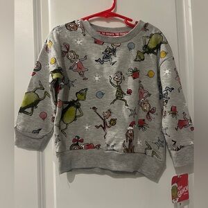 Dr. Seuss Grinch Kids Gray Sweatshirt Size 3T
